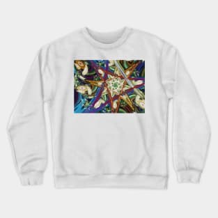 Colourful Psychedelic Abstract Fractal Star Pattern Crewneck Sweatshirt